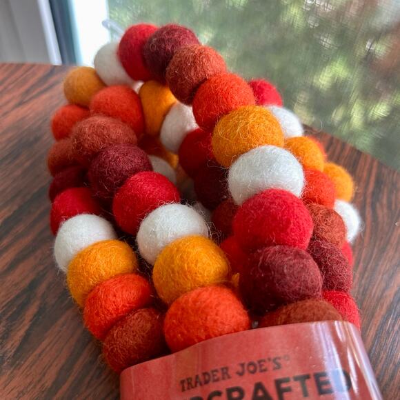 Trader Joe’s Felted Wool Garland, Handcrafted, Fall Seasonal Thanksgiving Colors - Picture 8 of 8